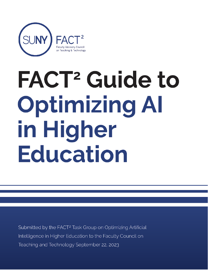 Cover image for SUNY FACT2 Guide to Optimizing AI in Higher Education